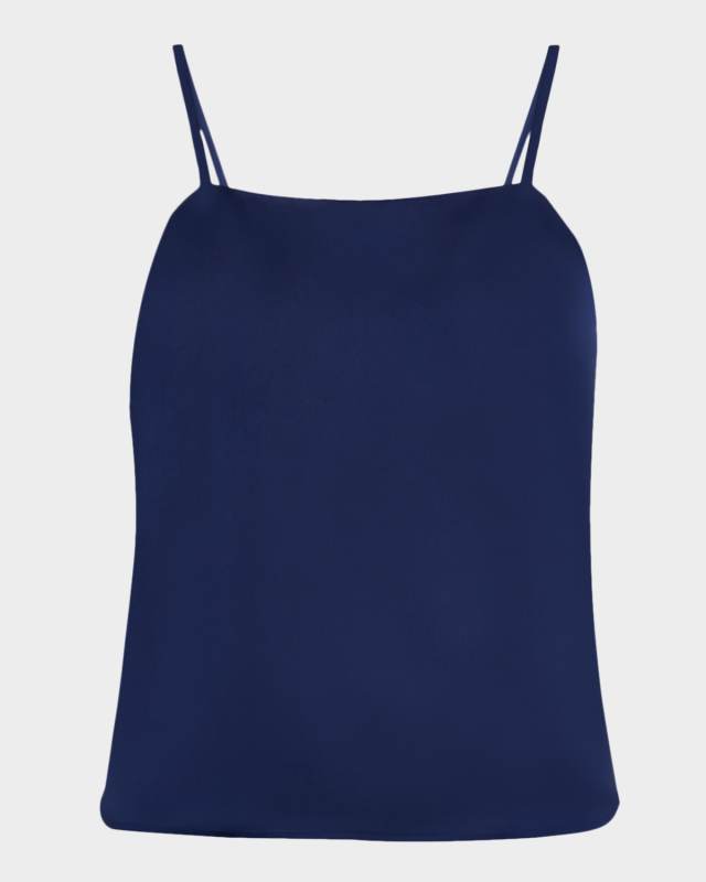 x Lani Lynn Square-Neck Crepe De Chine Cami